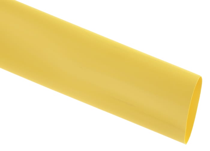 RS PRO Heat Shrink Tubing, Yellow 25.4mm Sleeve Dia. x 1.2m Length 2:1 Ratio