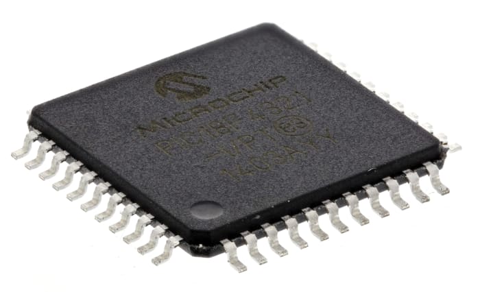 Microchip, 8bit PIC, PIC18F Microcontroller, 40MHz, 8 kB, 256 B Flash, 44-Pin TQFP