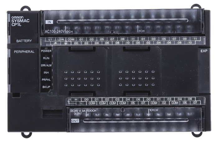 Omron CP1L Series PLC CPU for Use with SYSMAC CP1L Series, 100 → 240 V Supply, Relay Output, 24 (DC)-Input, DC
