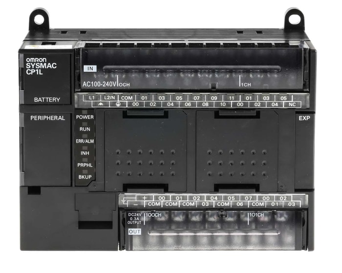 Omron CP1L Series PLC CPU for Use with SYSMAC CP1L Series, Relay Output, 18  (DC)-Input, DC Input