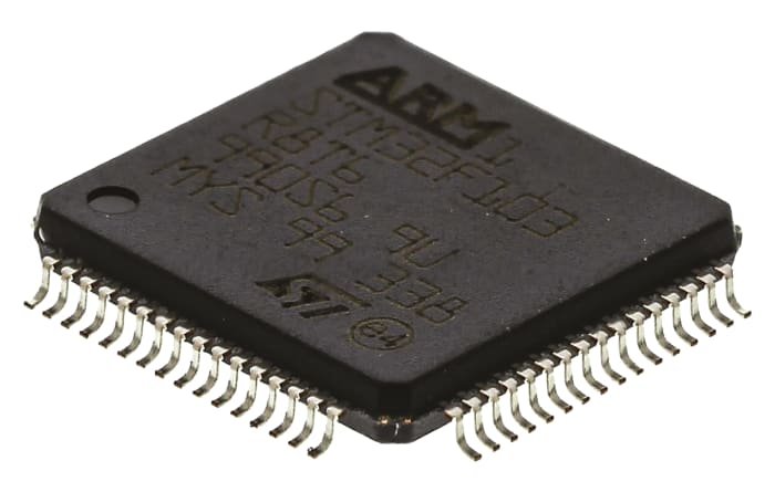 Microcontrolador STMicroelectronics STM32F103R8T6, núcleo ARM Cortex M3 de 32bit, RAM 20 kB, 72MHZ, LQFP de 64 pines