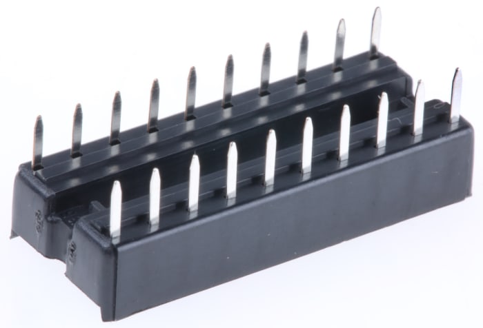 Winslow, W3100 2.54mm Pitch Vertical 20 Way, Through Hole Stamped Pin Open Frame IC Dip Socket, 10A
