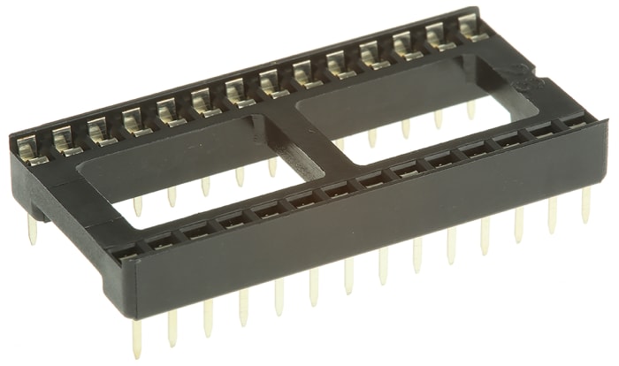 Winslow, W3100 2.54mm Pitch Vertical 28 Way, Through Hole Stamped Pin Open Frame IC Dip Socket, 10A