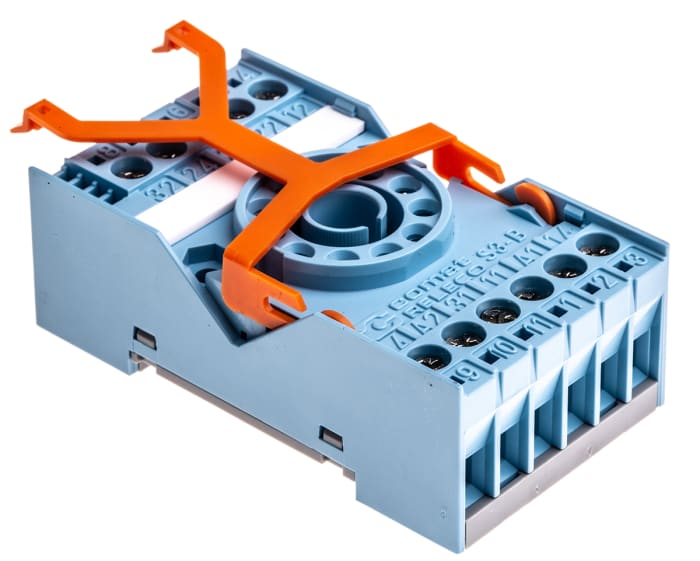 Releco MRC 11 Pin 250V ac DIN Rail Relay Socket, for use with MRC Series 11-Pin Relay