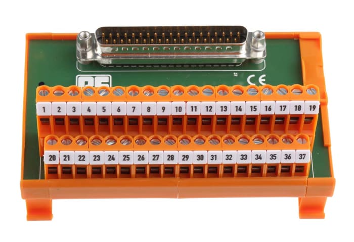 Module d'interface Sub-D 37 Contacts, Mâle, Montage sur Rail DIN