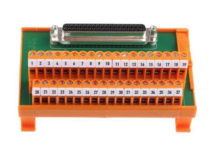 RS PRO 37-Contact Female Interface Module, D-sub Connector, DIN Rail Mount, 1A
