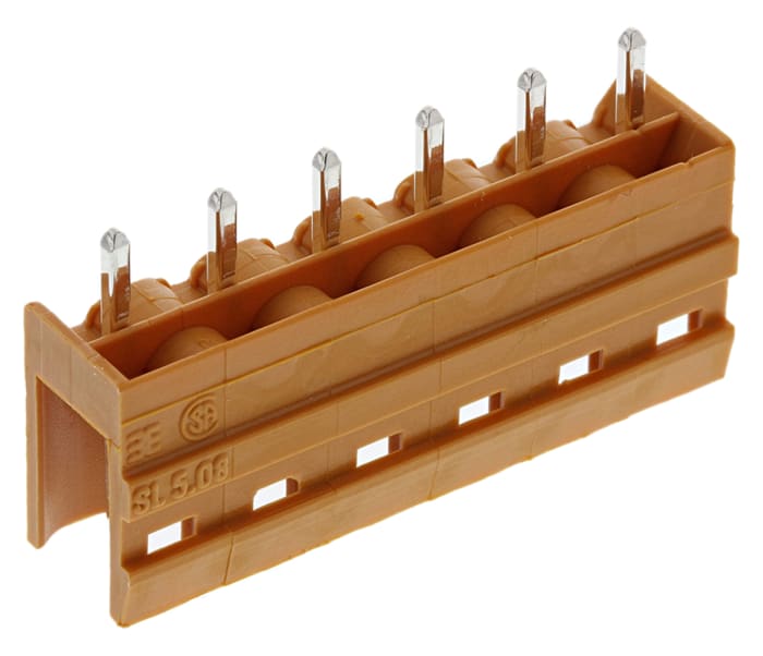 Weidmuller, 5.08mm Pitch, OMNIMATE SL, 6 Way, Pluggable Terminal Block, Header, Through Hole, Solder Termination,