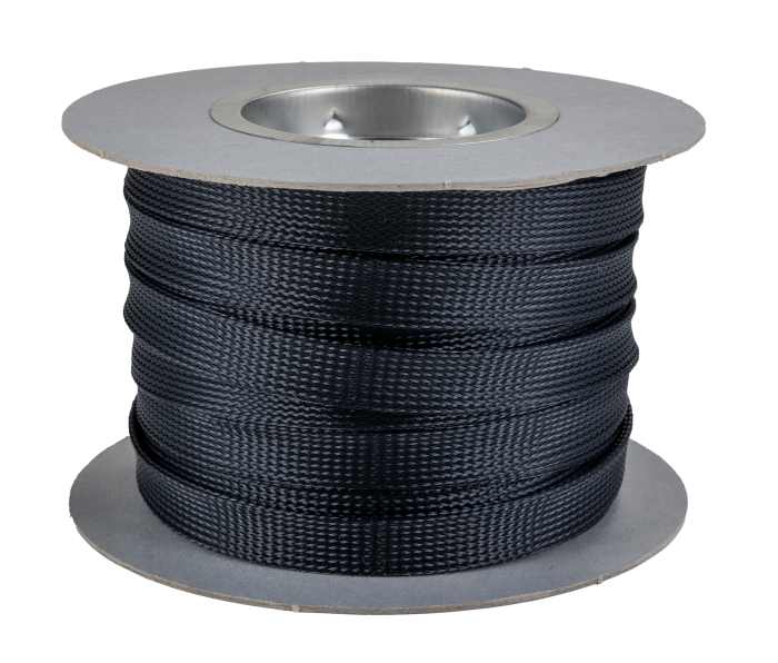 HellermannTyton Expandable Braided PET Black Cable Sleeve, 20mm Diameter, 30m Length