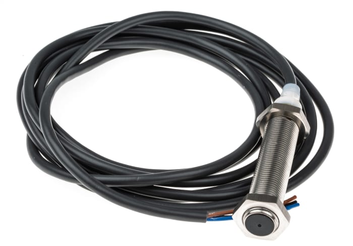Omron Inductive Threaded Barrel Proximity Sensor, M12, 4 mm Detection, PNP NO, 12 → 24 V dc