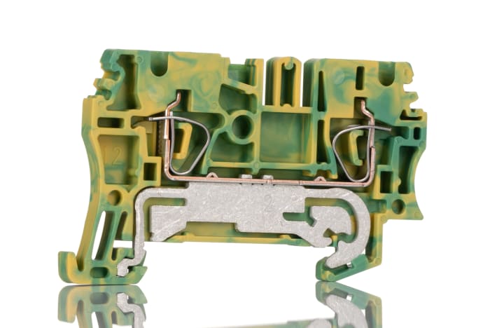 Weidmuller 2-Way ZPE 2.5 Earth Terminal Block, 4mm², 26 → 12 AWG Wire, Clamp, Wemid Housing, ATEX, IECEx