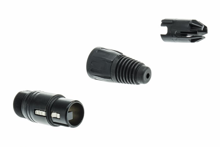 Neutrik-Connecteur XLR Femelle Droit 3 voies Montage sur câble, placage Argent sur Nickel