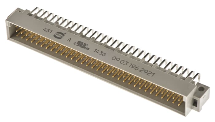 HARTING 96 Way 2.54mm Pitch, Type C Class C1, 3 Row, Right Angle DIN 41612 Connector, Plug