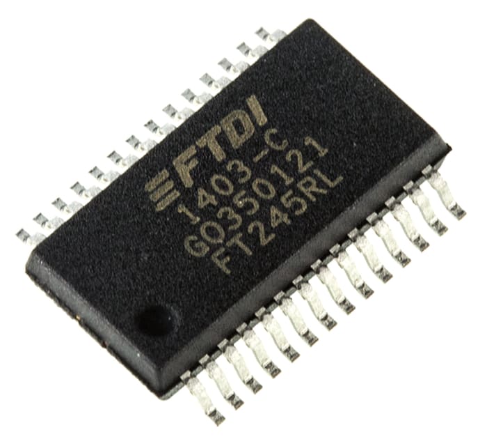 FTDI Chip FT245RL-REEL, UART, 28-Pin SSOP