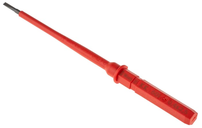 Wera Slotted Insulated Screwdriver Blade, 2.5 x 0.4 mm Tip, 154 mm Blade, VDE/1000V, 154 mm Overall