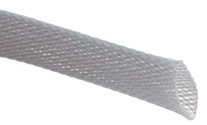 RS PRO, RS PRO Expandable Braided PET Grey Cable Sleeve, 20mm Diameter, 5m  Length, 408-233