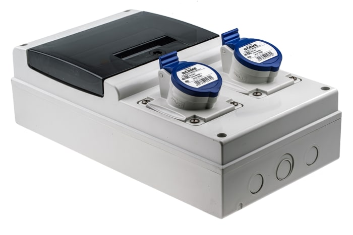Scame, DOMINO IP44 Blue Wall Mount 2P + E RCD Industrial Power Connector Socket, Rated At 16A, 230 V