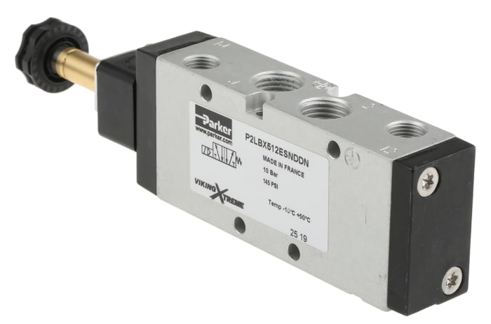 Parker 5/2 Pneumatic Solenoid Valve - Solenoid/Spring G 1/4 Viking Xtreme Series