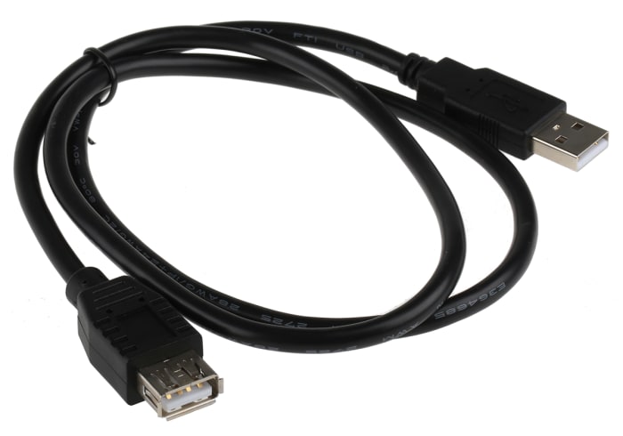 11.02.8808-50, Câble USB Roline, USB B vers USB A, 800mm, Noir