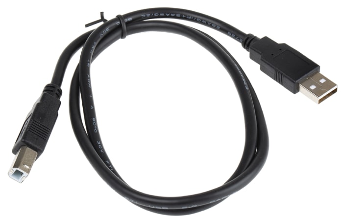 11.02.8808-50, Câble USB Roline, USB B vers USB A, 800mm, Noir