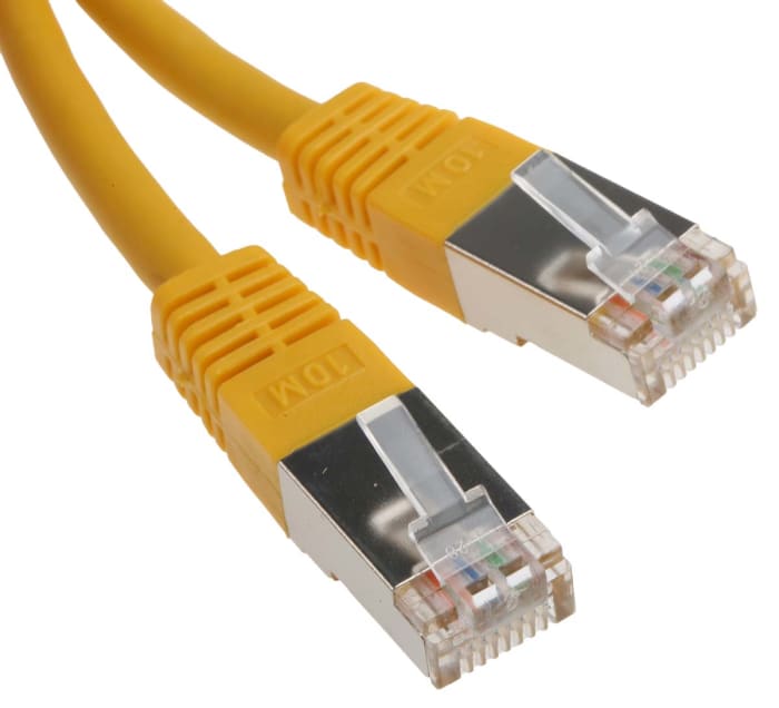 Câble Ethernet RS PRO catégorie 6, S/FTP, Jaune, Longueur 10m PVC, avec connecteur