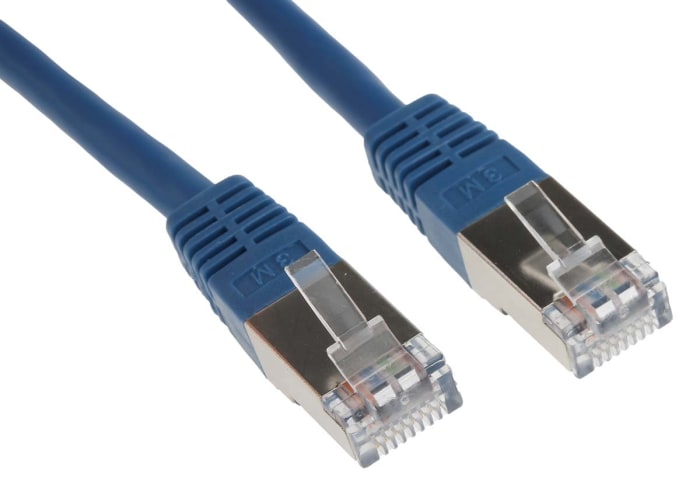 RS PRO, 3m Cat6, Blue RJ45 to Male RJ45 Male, S/FTP Shielded, Terminated PVC Sheath