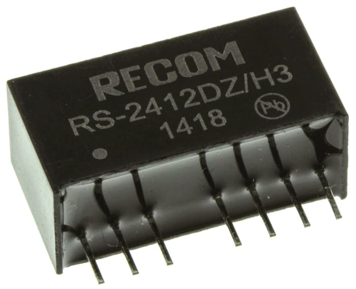 Recom RS DC-DC Converter, ±12V dc/ ±83mA Output, 9 → 36 V dc Input, 2W, Through Hole, +75°C Max Temp -40°C Min