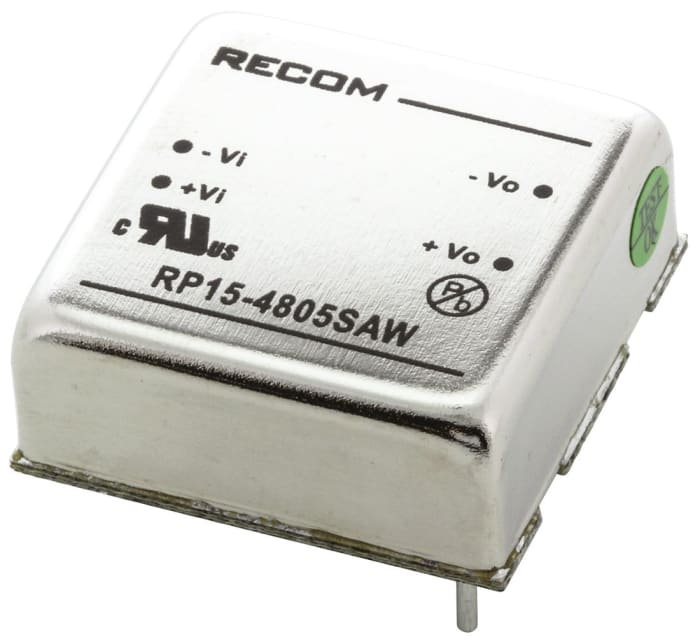 Recom RP15-AW DC-DC Converter, 5V dc/ 3A Output, 18 → 75 V dc Input, 15W, Through Hole