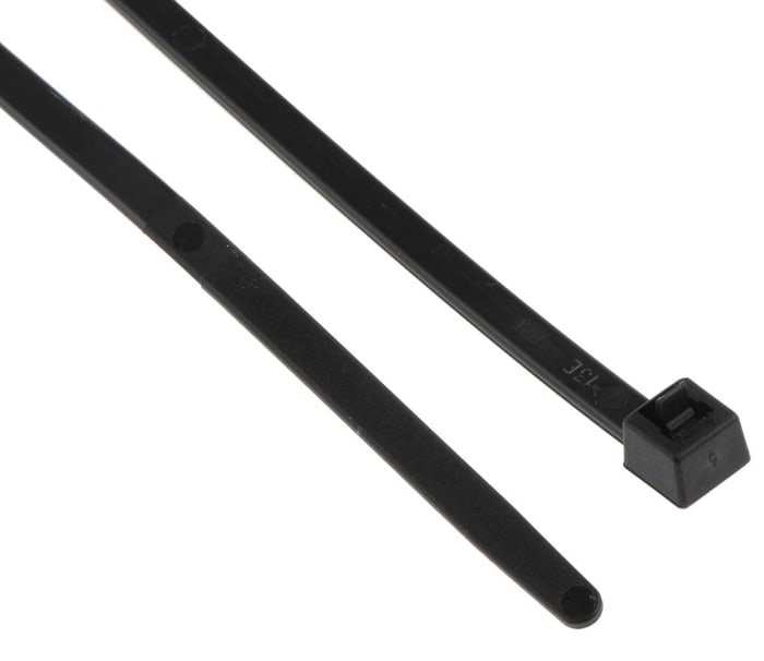 HellermannTyton Cable Tie, Releasable, 300mm x 4.6 mm, Black Polyamide 6.6 (PA66), Pk-100