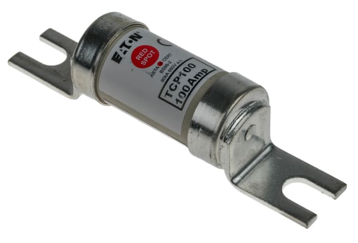 Fusible de cuchillas ranuradas excéntricas Eaton, A4, gG, gM, 660V ac, 100A, T, BS 88-2:1988, IEC 60269-2