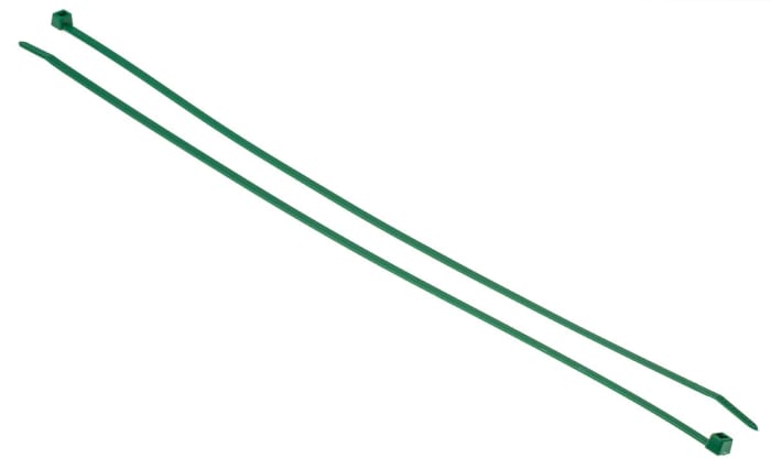 HellermannTyton Cable Tie, 390mm x 4.6 mm, Green Polyamide 6.6 (PA66), Pk-100