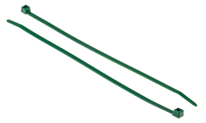 Brida HellermannTyton T50R de Poliamida 6,6 (PA66) Verde, 200mm x 4,6 mm, No reutilizable