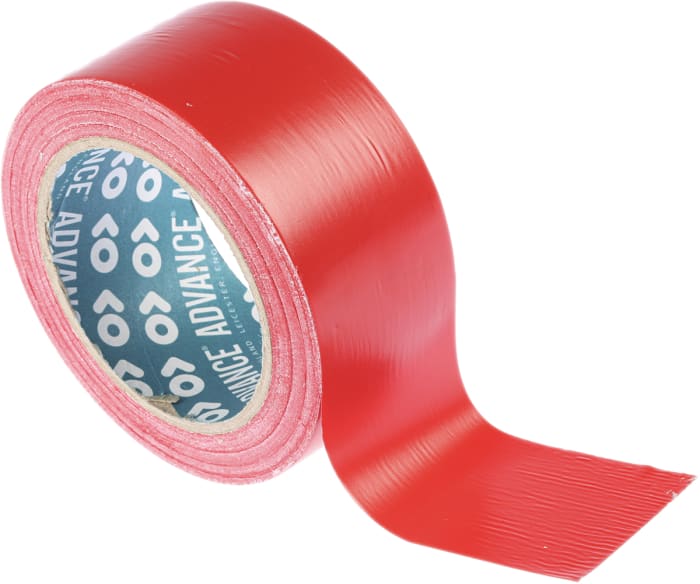 Advance Tapes AT8 Yer İşaretleme Bandı, Kırmızı, PVC, 50mm x 33m, 0,14mm Kalınlığında