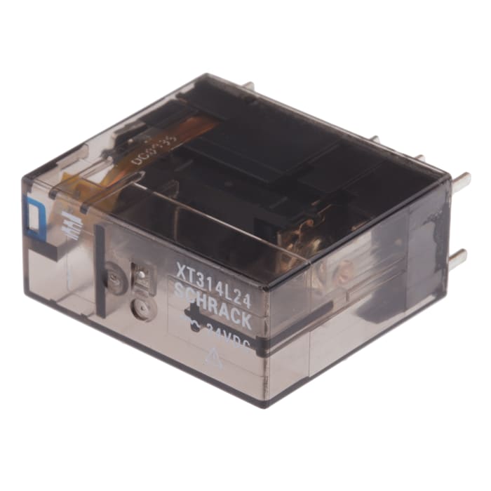 TE Connectivity PCB Mount Power Relay, 24V dc Coil, 16A Switching Current, SPDT