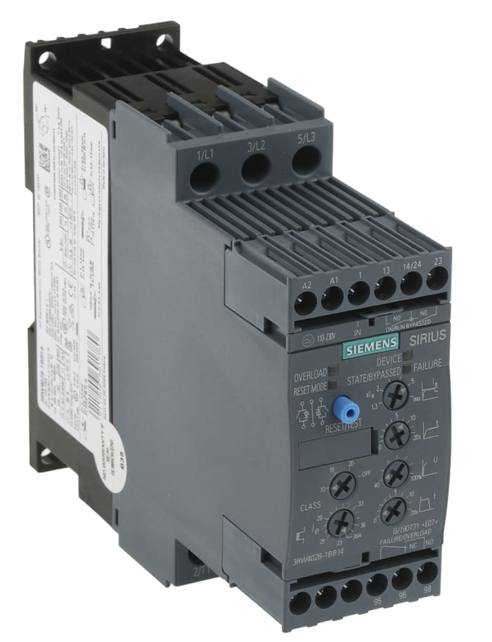 3RW4028-1BB14 Siemens, Siemens Soft Starter, Soft Start, 18.5 kW, 480 V  ac, 3 Phase, IP20, 420-495