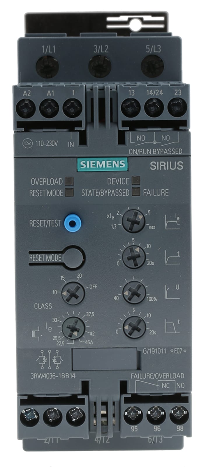 3RW4036-1BB14 Siemens  Siemens Soft Starter, Soft Start, 22 kW