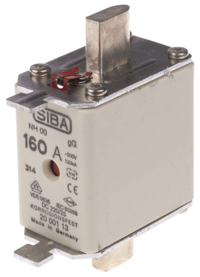 SIBA 160A NH Fuse, NH00, 500V ac