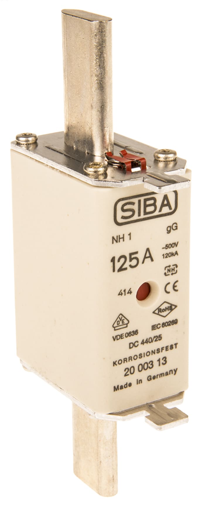 SIBA 125A Centred Tag Fuse, NH1, 500V ac