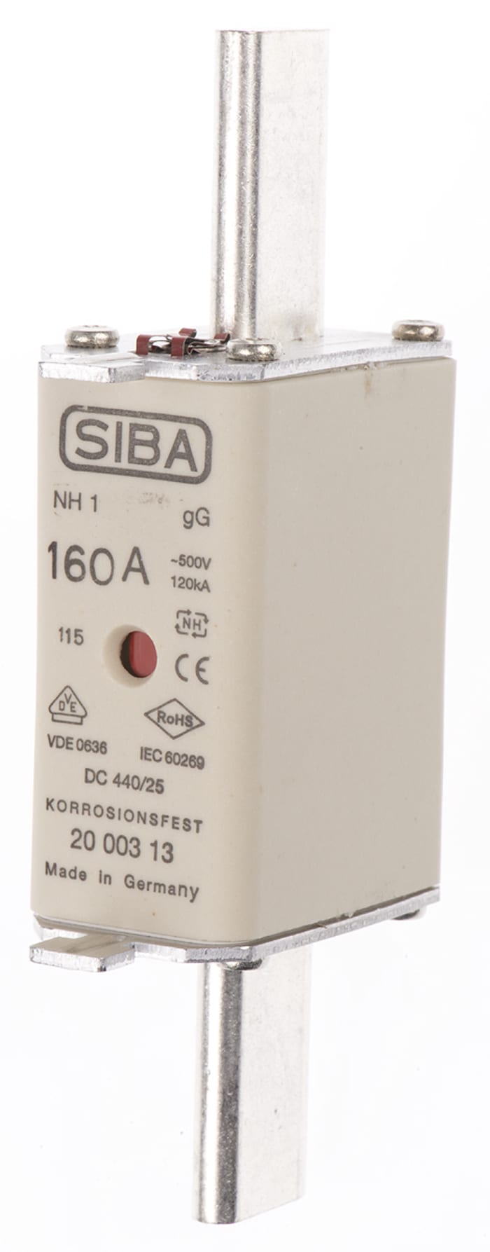 SIBA 160A Centred Tag Fuse, NH1, 500V ac