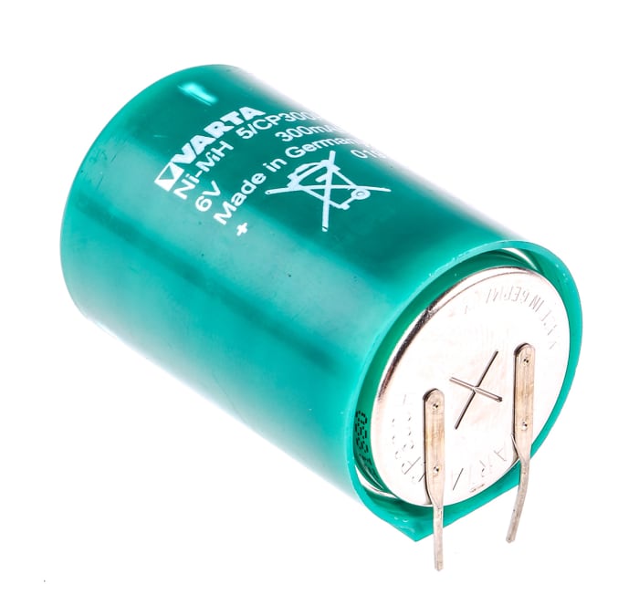 Varta CP300H 6V NiMH Button Rechargeable Battery, 300mAh