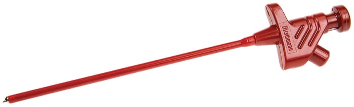 Hirschmann Test & Measurement Red Hook Clip with , 10A, 50V, 4mm Socket