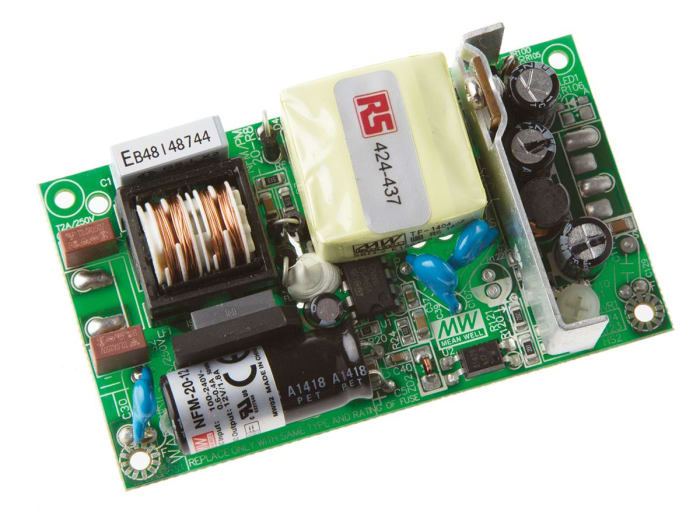 Fuente de alimentación de modo conmutado (SMPS) integrada Mean Well, 12V dc, 1.8A, 21.6W, 1 salida, para uso médico,