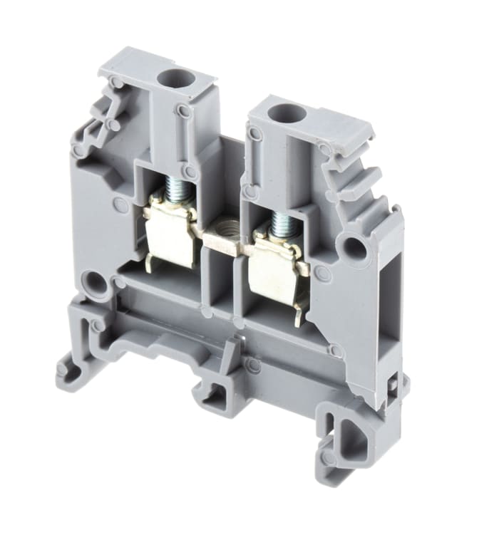 Bloc de jonction rail DIN Entrelec SNA, 4mm², A visser, Gris