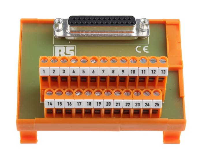 RS PRO 25-Contact Female Interface Module, D-sub Connector, DIN Rail Mount, 1A