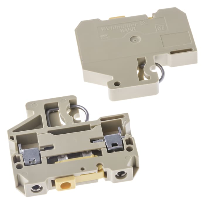 Weidmuller 0412260000 SAKR Series Beige, Yellow, 4mm², Single-Level, Screw Termination