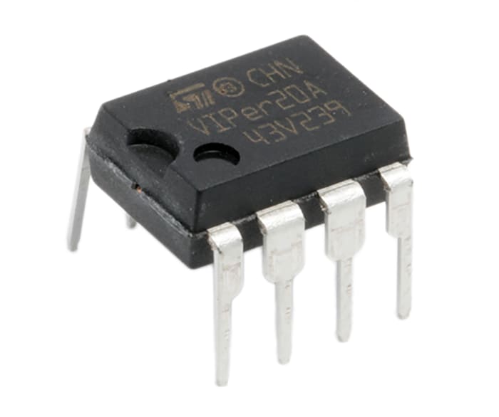 STMicroelectronics VIPER20ADIP-E, PWM Current Mode Controller, 500 mA, 200 kHz, 0 → 15 V, 8-Pin PDIP
