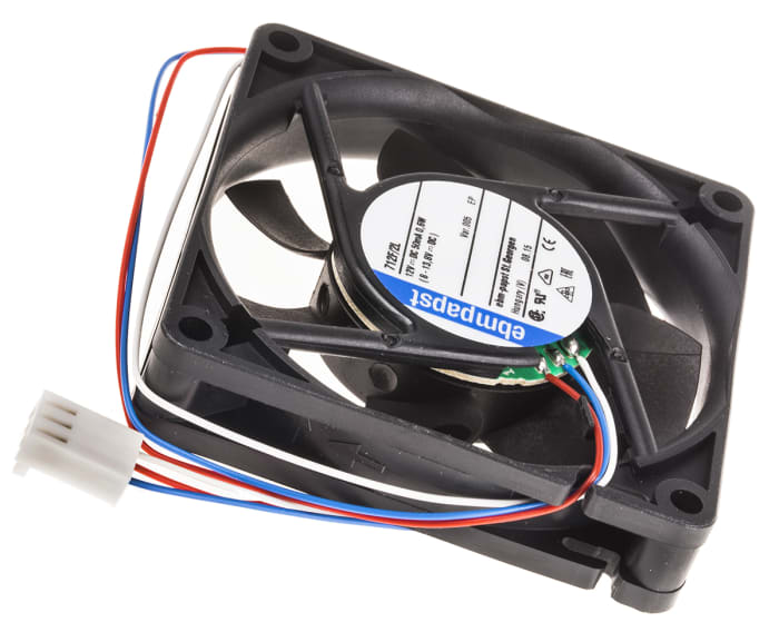 Ventilateur axial 700 F ebm-papst 12 V dc, 28m³/h, 70 x 70 x 15mm, 600mW
