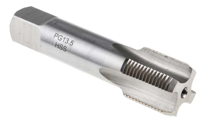 Závitník, HSS Ručné závitník, veľkosť závitu: PG13.5-18 PG, celková dĺžka: 80 mm, Rovné drážky RS PRO