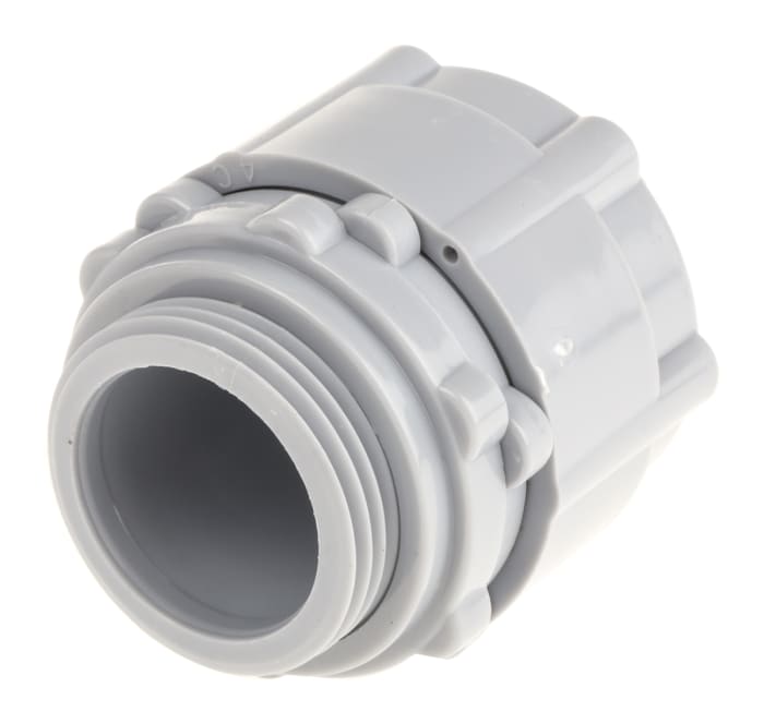 RS PRO Straight, Conduit Fitting, 25mm Nominal Size, M25, Nylon 66, Grey IP55 rating