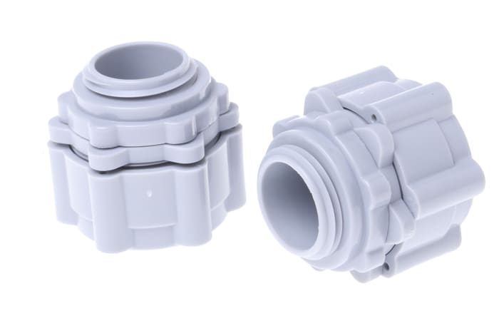 Montáž potrubí Rovný Šedá jmenovitá velikost 20mm Nylon 66 Šedý, IP55 RS PRO