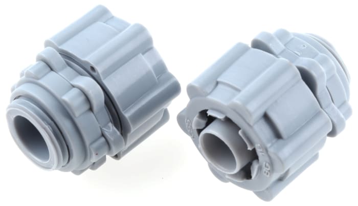 RS PRO Straight, Conduit Fitting, 16mm Nominal Size, Nylon 66, Grey IP55 rating